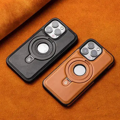 Super Luxury Invisible Stand iPhone Leather Case