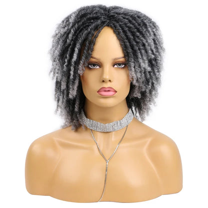 6-Inch Synthetic Lace Front Faux Locs Wig