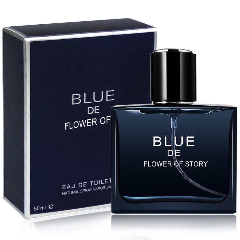 Internet Celebrity Explosive Flower Story Blue Men's Perfume Lasting Light Fragrance Ocean Fragrance Cologne Charm Sports