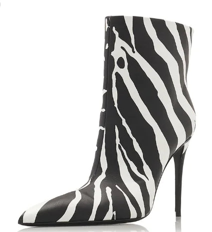 Zebra Print Ankle Boots