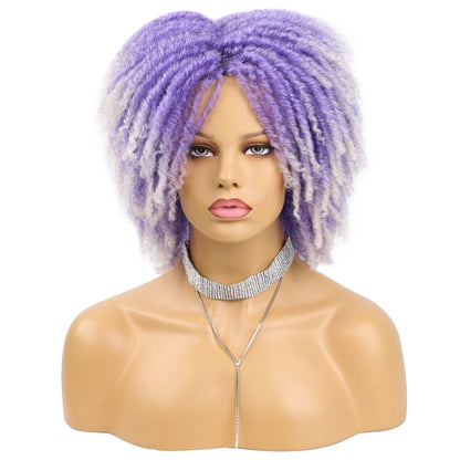 6-Inch Synthetic Lace Front Faux Locs Wig