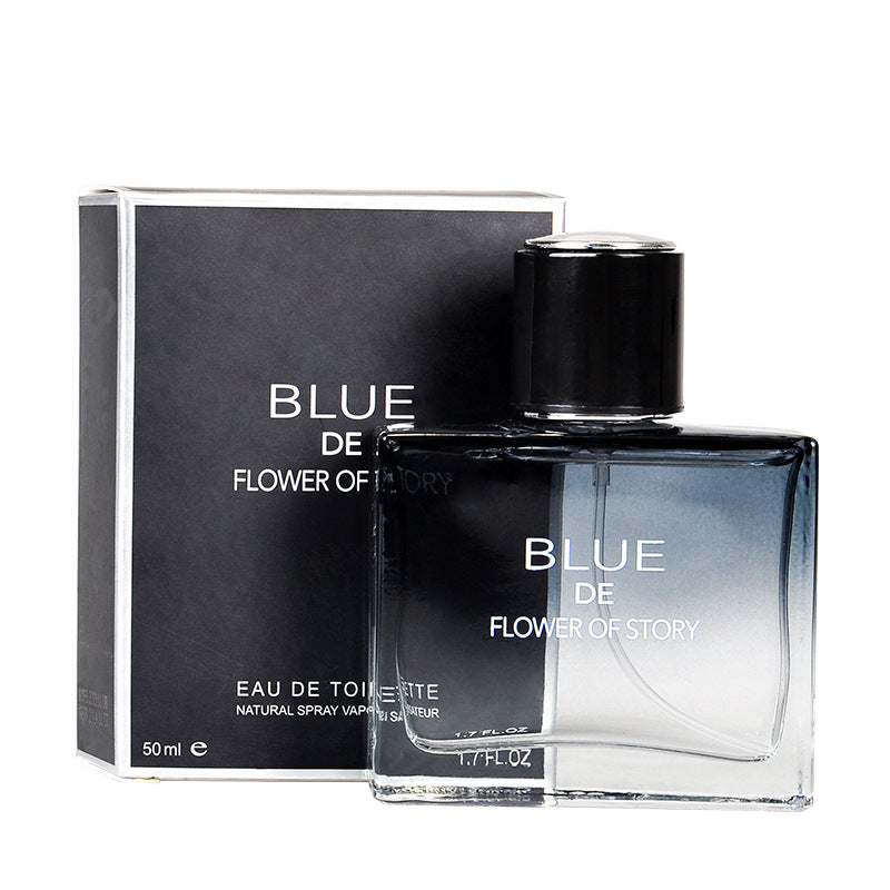 Internet Celebrity Explosive Flower Story Blue Men's Perfume Lasting Light Fragrance Ocean Fragrance Cologne Charm Sports