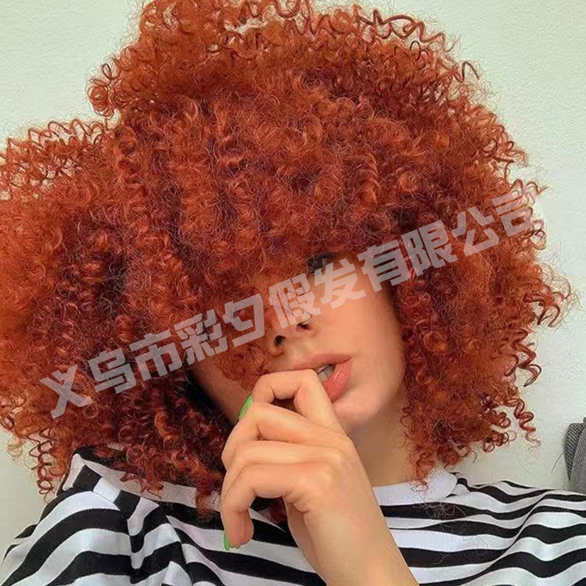 New Wig Women's Short Curly Hair African Small Curly Hair European and American Explosive Head Wig Wigs Rose Mesh Chemical Fiber Headgear