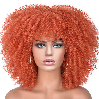 New Wig Women's Short Curly Hair African Small Curly Hair European and American Explosive Head Wig Wigs Rose Mesh Chemical Fiber Headgear