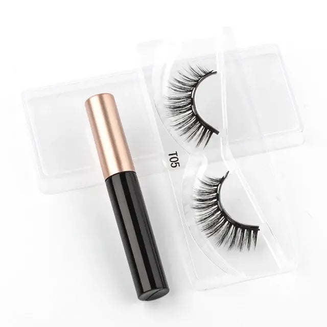 Magnetic Eyelashes Set with Waterproof Eyeliner and Tweezer