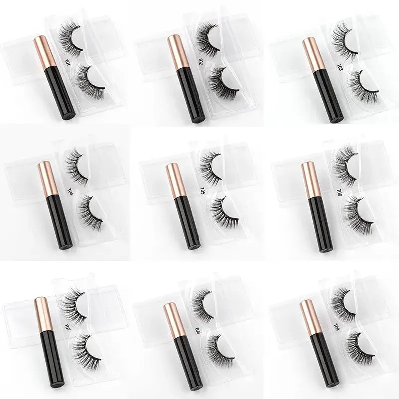 Magnetic Eyelashes Set with Waterproof Eyeliner and Tweezer